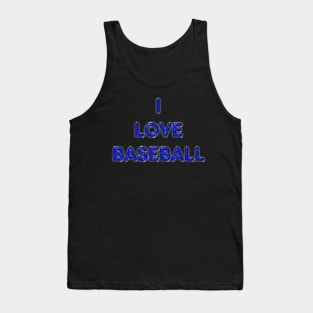 I Love Baseball - Blue Tank Top